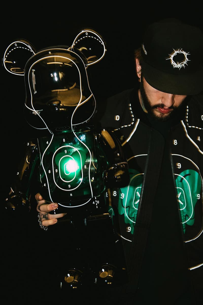 Emotionally Unavailable and NEIGHBORHOOD Link for BE@RBRICK and Apparel Collab faze banks toy medicom figure shooting range black japanese streetwear fashion brand collab drop ntwrk network los angeles ls fairfax price
