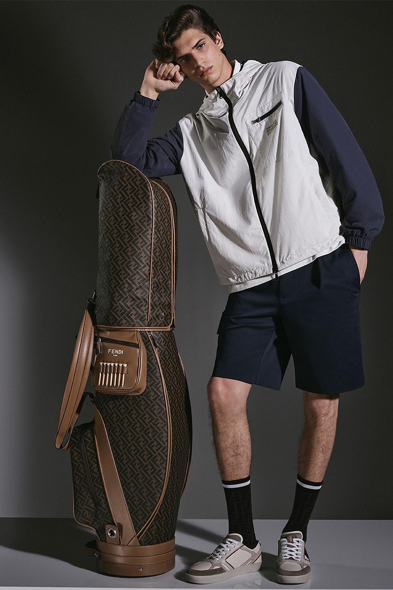 Take to the Green With Fendi's New 2023 Golf Capsule lookbooks clubs golf bags polo t-shirts subtle ff logo club driver wood clubs celebrate ryder cup kim jones silvia venturini fendi 