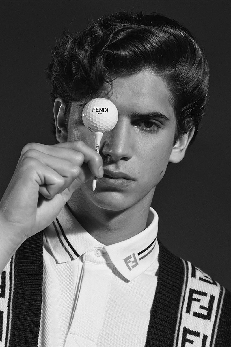 Take to the Green With Fendi's New 2023 Golf Capsule lookbooks clubs golf bags polo t-shirts subtle ff logo club driver wood clubs celebrate ryder cup kim jones silvia venturini fendi 