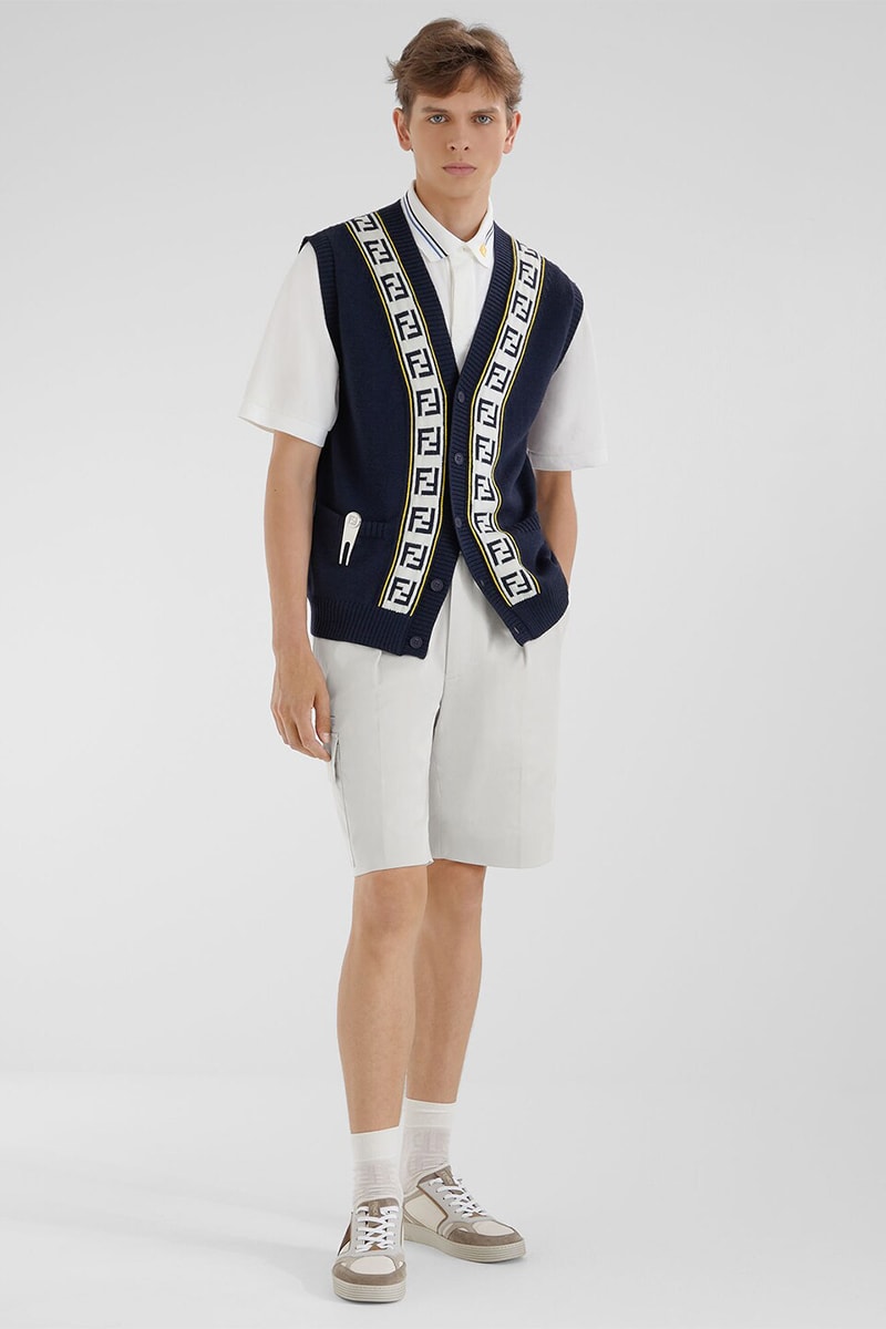 Take to the Green With Fendi's New 2023 Golf Capsule lookbooks clubs golf bags polo t-shirts subtle ff logo club driver wood clubs celebrate ryder cup kim jones silvia venturini fendi 