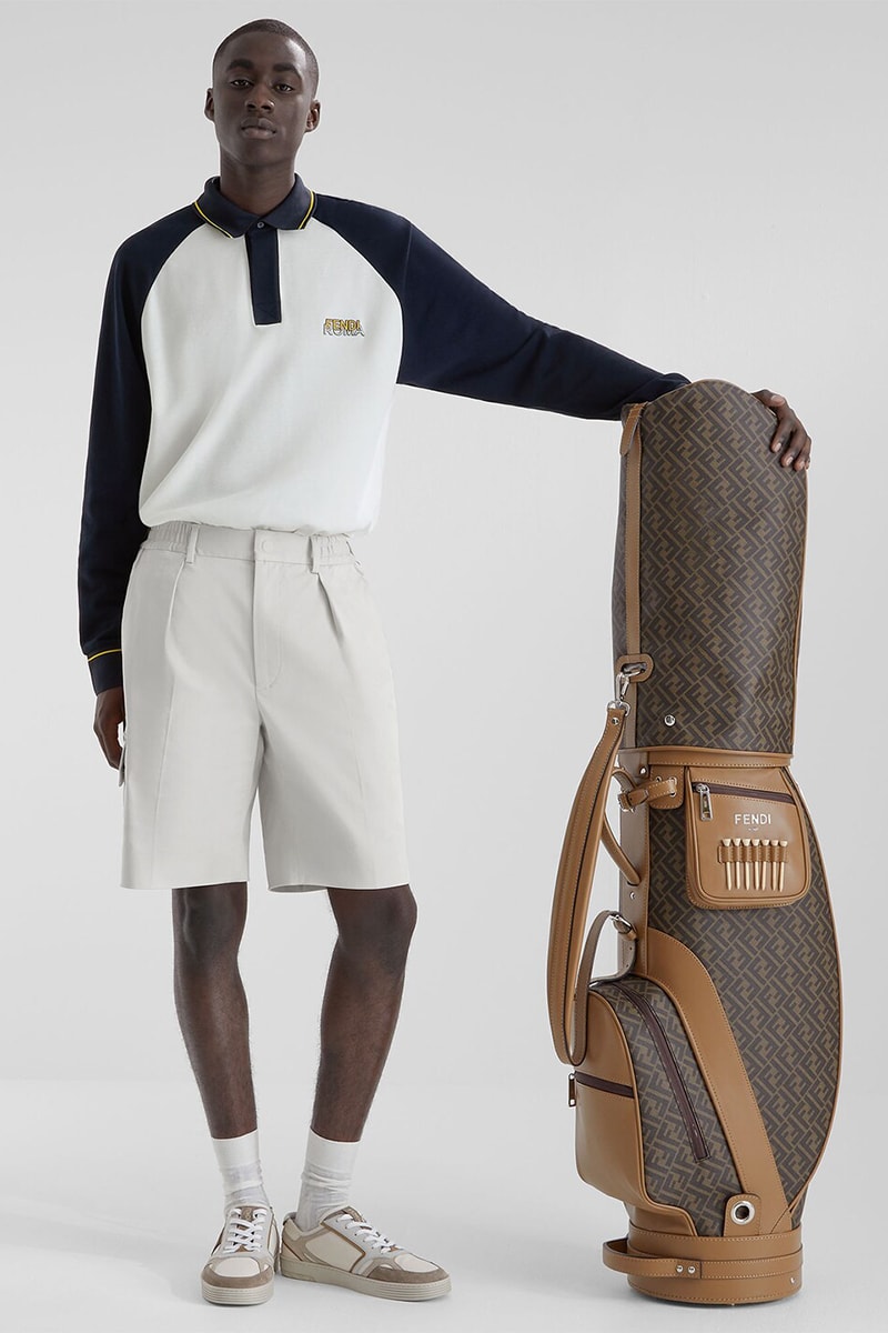 Take to the Green With Fendi's New 2023 Golf Capsule lookbooks clubs golf bags polo t-shirts subtle ff logo club driver wood clubs celebrate ryder cup kim jones silvia venturini fendi 