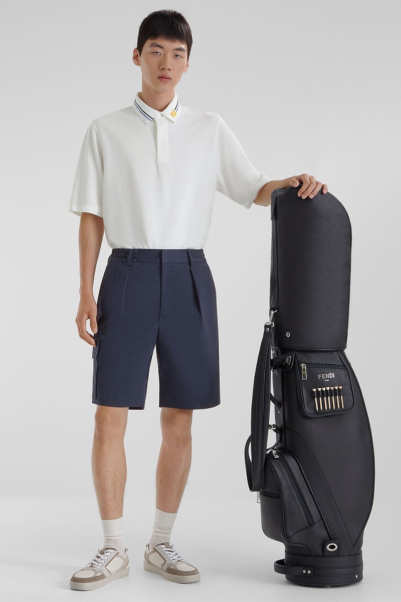 Take to the Green With Fendi's New 2023 Golf Capsule lookbooks clubs golf bags polo t-shirts subtle ff logo club driver wood clubs celebrate ryder cup kim jones silvia venturini fendi 