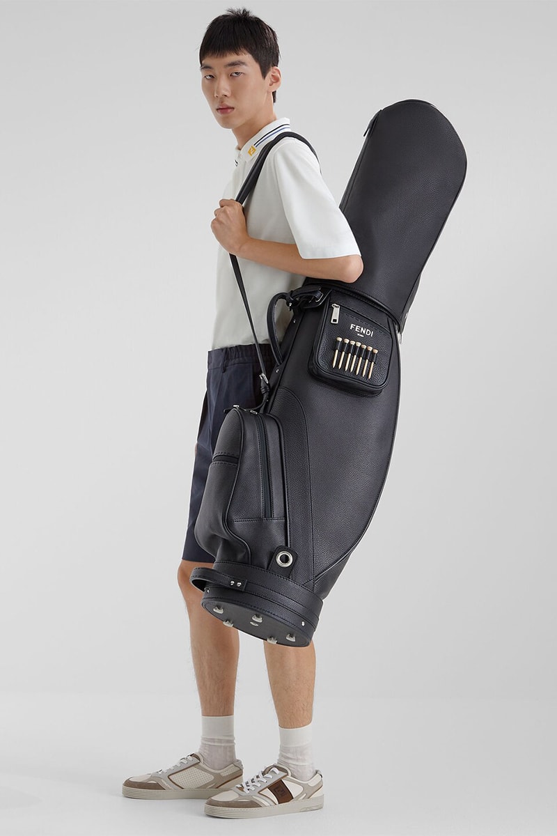 Take to the Green With Fendi's New 2023 Golf Capsule lookbooks clubs golf bags polo t-shirts subtle ff logo club driver wood clubs celebrate ryder cup kim jones silvia venturini fendi 