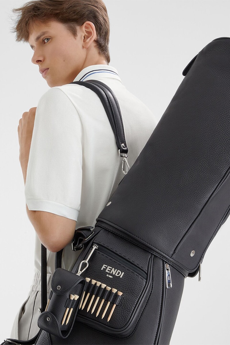 Take to the Green With Fendi's New 2023 Golf Capsule lookbooks clubs golf bags polo t-shirts subtle ff logo club driver wood clubs celebrate ryder cup kim jones silvia venturini fendi 