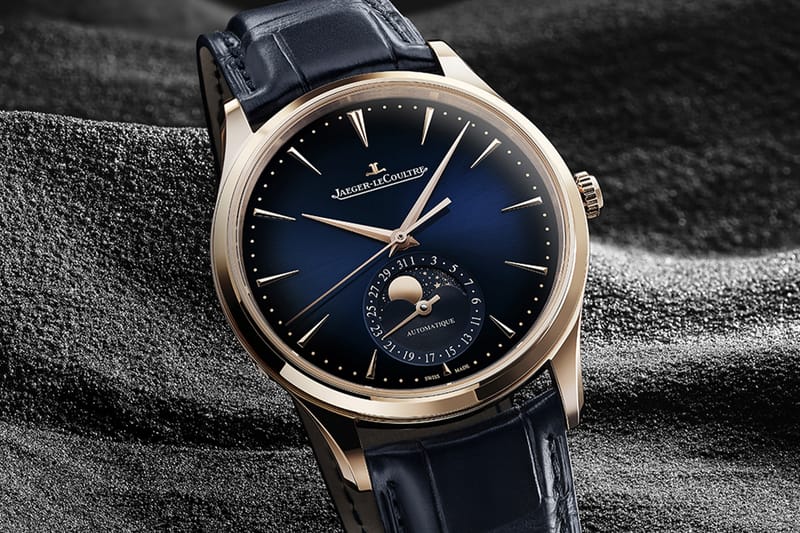 Jaeger-LeCoultre’s Master Ultra Thin Moon Pink Gold Stars a Dark Blue Fumé Dial