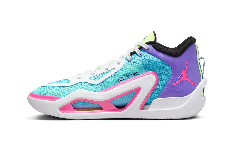 Jordan Tatum 1 "Wave Runner" Has an Official Fall Release Date FV0169-400 jayson tatum boston celtics basketball shoes michael jordan nba nike swoosh jumpman Lagoon Pulse/Pink Blast-Psychic Purple-White-Lime Glow-Black