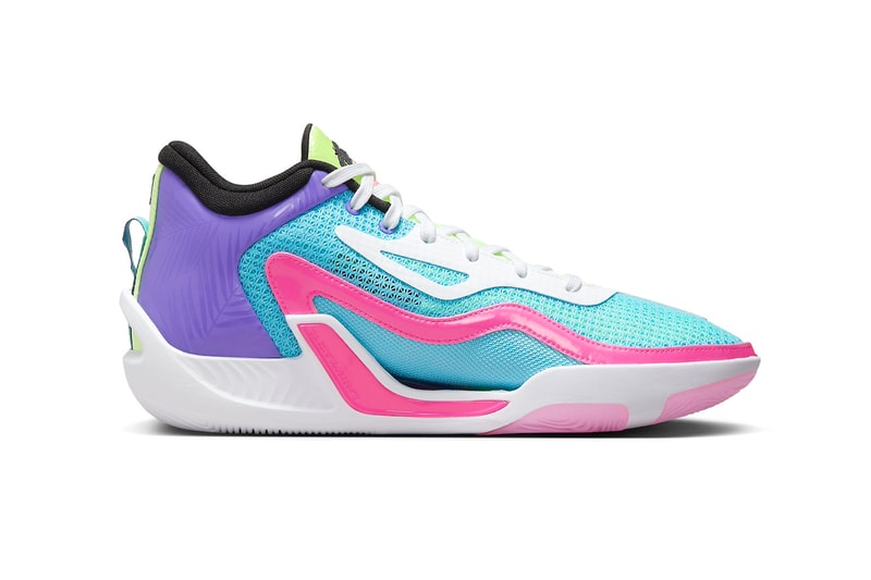 Jordan Tatum 1 "Wave Runner" Has an Official Fall Release Date FV0169-400 jayson tatum boston celtics basketball shoes michael jordan nba nike swoosh jumpman Lagoon Pulse/Pink Blast-Psychic Purple-White-Lime Glow-Black
