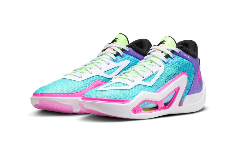 Jordan Tatum 1 "Wave Runner" Has an Official Fall Release Date FV0169-400 jayson tatum boston celtics basketball shoes michael jordan nba nike swoosh jumpman Lagoon Pulse/Pink Blast-Psychic Purple-White-Lime Glow-Black