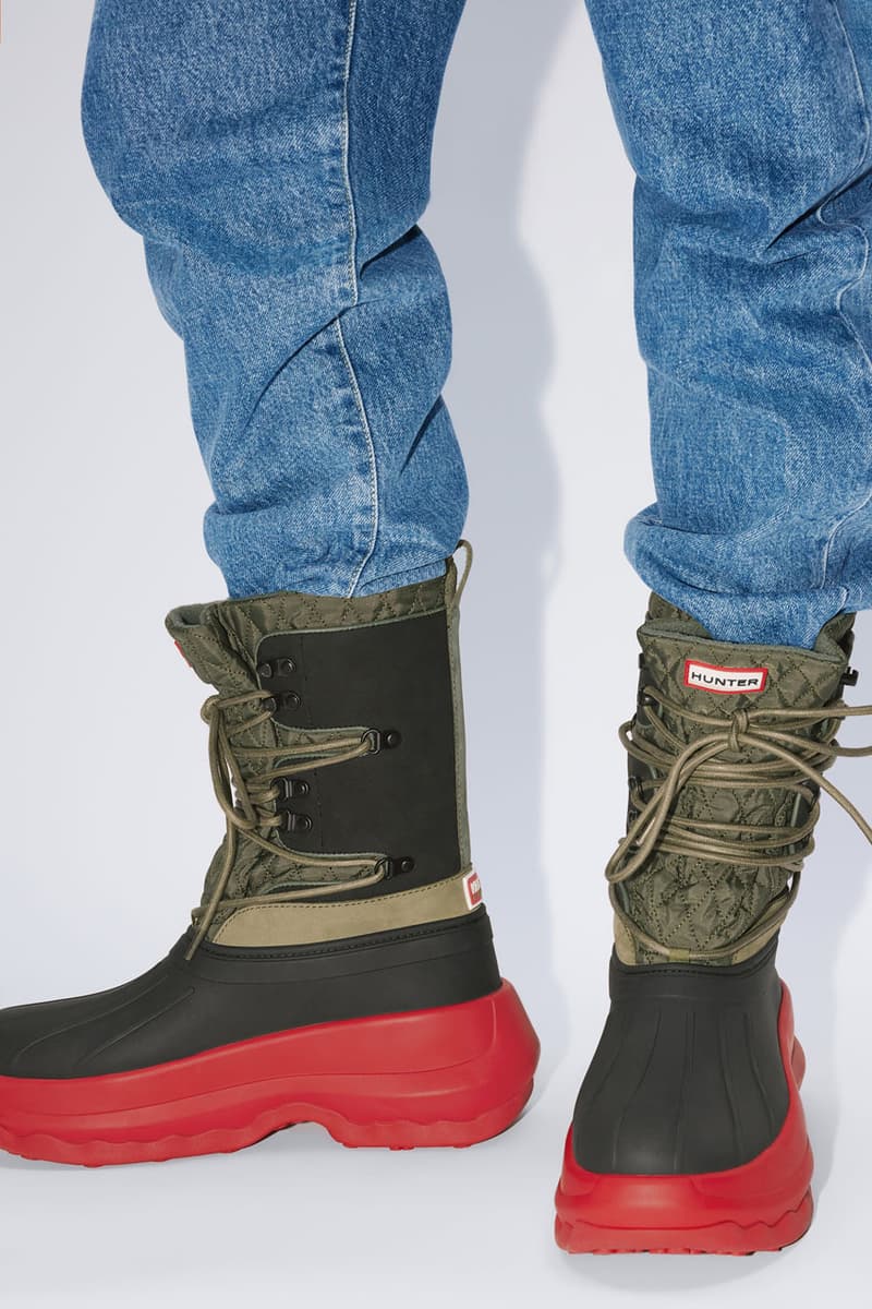 KENZO x Hunter Continues "East Meets West" Journey boot footwear wellington ankle duck hunting boots shoes cold weather lace upper rubber nylon leather red nigo flower boke