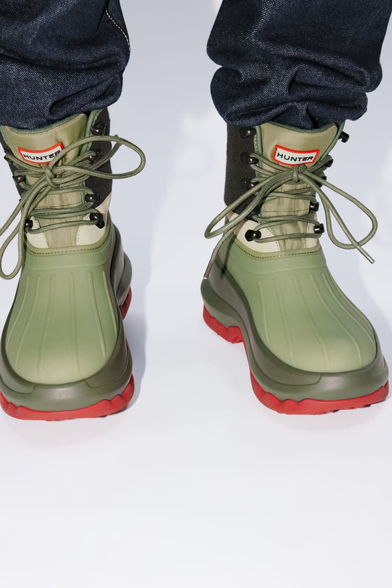 KENZO x Hunter Continues "East Meets West" Journey boot footwear wellington ankle duck hunting boots shoes cold weather lace upper rubber nylon leather red nigo flower boke