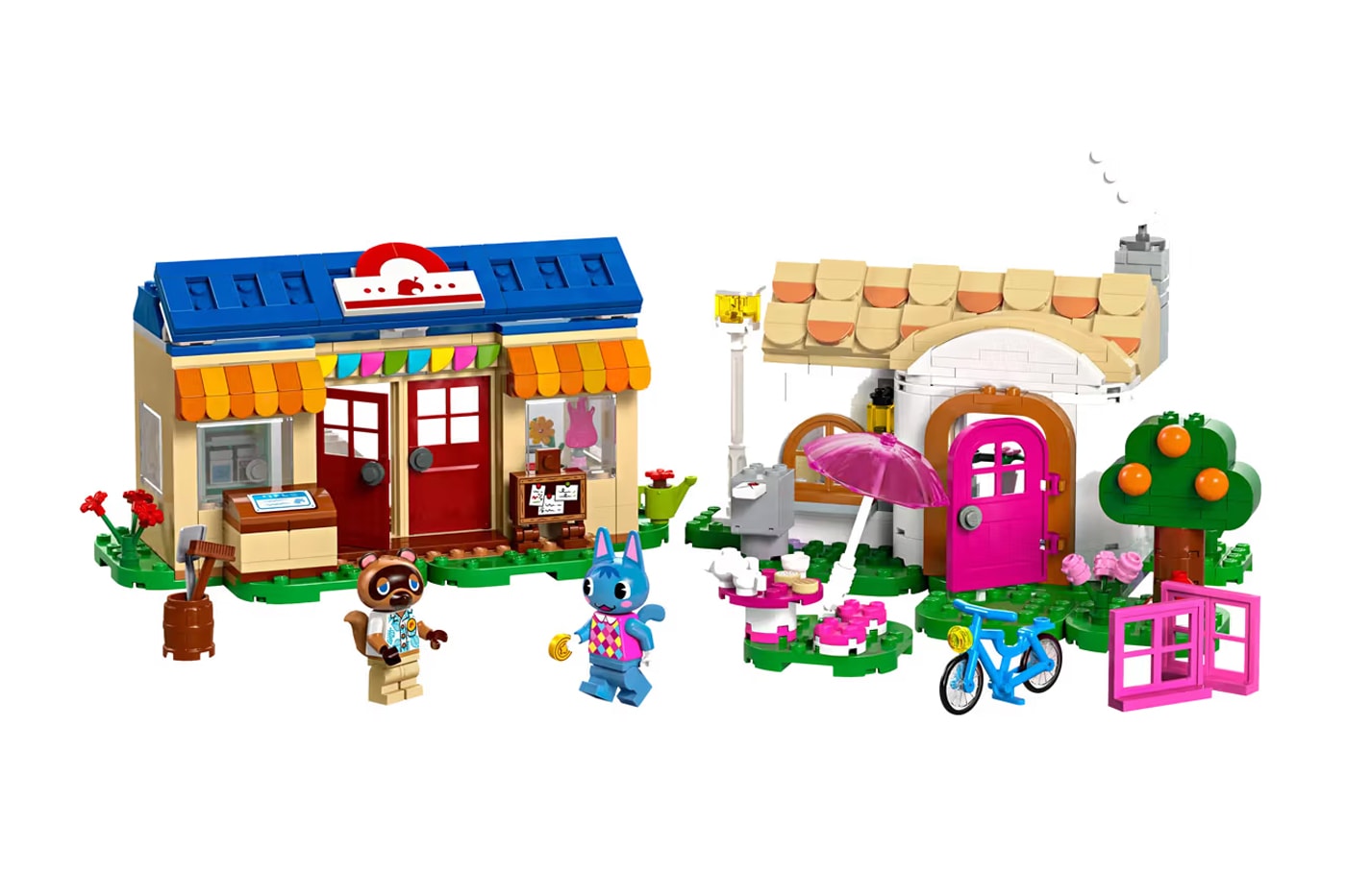 LEGO Animal Crossing Sets 2024 release build details photos images price tom nook cranny rosie isabelle house julian birthday party kappn boat
