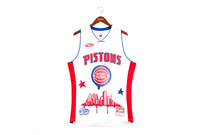 Mitchell & Ness x TATS CRU Link for Hip-Hop 50 Capsule basketball teams cities honored in the capsule include New York, New Jersey, Atlanta, Chicago, Miami, Detroit, Los Angeles, and heat pistons Philadelphia nba season knicks bulls sixers lakers nets goat kobe anniversary major metropolitan cities rap hip hop culture
