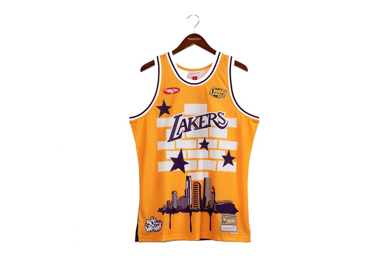 Mitchell & Ness x TATS CRU Link for Hip-Hop 50 Capsule basketball teams cities honored in the capsule include New York, New Jersey, Atlanta, Chicago, Miami, Detroit, Los Angeles, and heat pistons Philadelphia nba season knicks bulls sixers lakers nets goat kobe anniversary major metropolitan cities rap hip hop culture