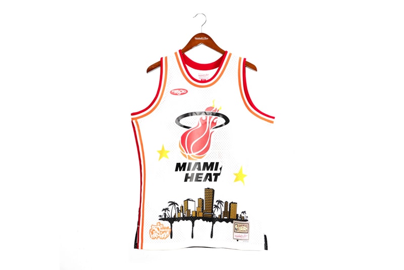 Mitchell & Ness x TATS CRU Link for Hip-Hop 50 Capsule basketball teams cities honored in the capsule include New York, New Jersey, Atlanta, Chicago, Miami, Detroit, Los Angeles, and heat pistons Philadelphia nba season knicks bulls sixers lakers nets goat kobe anniversary major metropolitan cities rap hip hop culture
