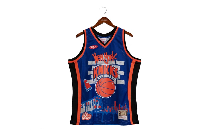 Mitchell & Ness x TATS CRU Link for Hip-Hop 50 Capsule basketball teams cities honored in the capsule include New York, New Jersey, Atlanta, Chicago, Miami, Detroit, Los Angeles, and heat pistons Philadelphia nba season knicks bulls sixers lakers nets goat kobe anniversary major metropolitan cities rap hip hop culture