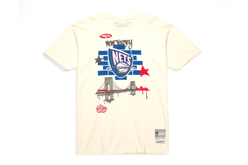 Mitchell & Ness x TATS CRU Link for Hip-Hop 50 Capsule basketball teams cities honored in the capsule include New York, New Jersey, Atlanta, Chicago, Miami, Detroit, Los Angeles, and heat pistons Philadelphia nba season knicks bulls sixers lakers nets goat kobe anniversary major metropolitan cities rap hip hop culture
