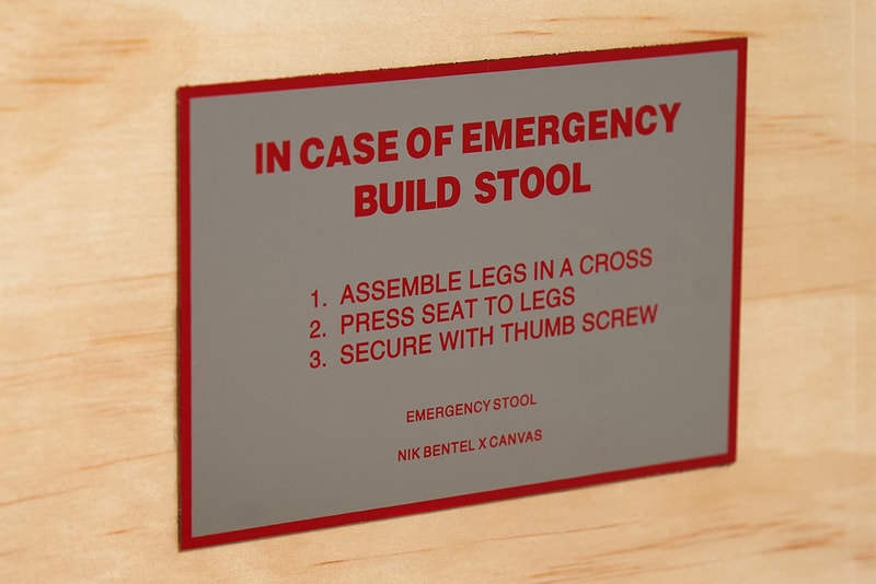 Nik Bentel functional Utilitarian Art Mountable DIY emergency Stool build it yourself diy launch limited run price units website canvas studio partnership