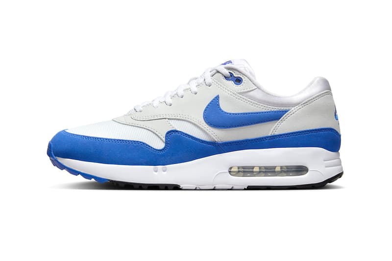 Nike Air Max 1 '86 OG Golf "Royal" Has an Official 2024 Release Date DV1403-115 White/Hyper Royal-Pure Platinum-Black hypegolf green put shoes spring 2024