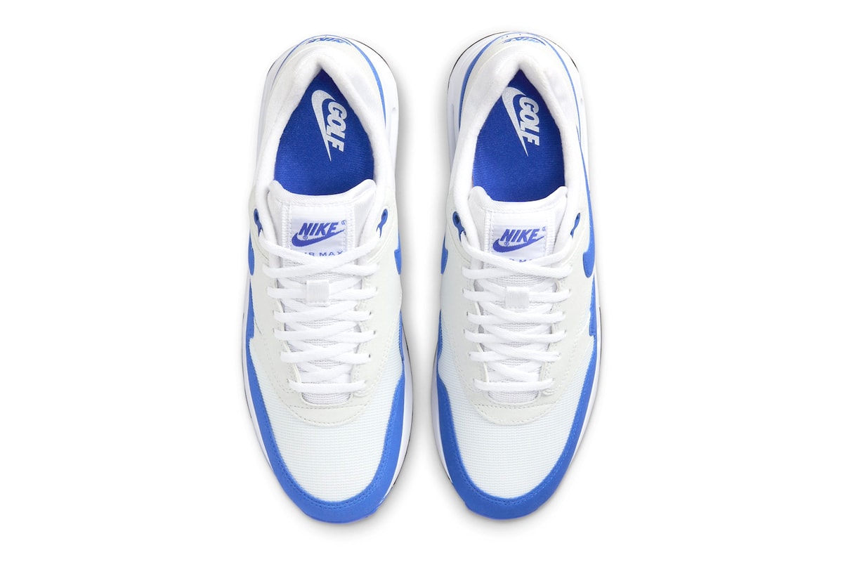 Nike Air Max 1 '86 OG Golf "Royal" Has an Official 2024 Release Date DV1403-115 White/Hyper Royal-Pure Platinum-Black hypegolf green put shoes spring 2024