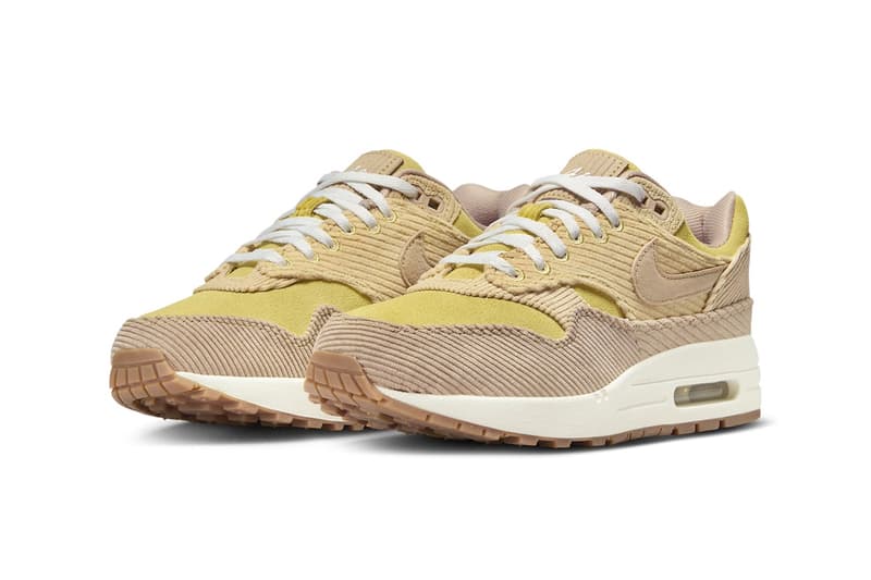 Nike Air Max 1 "Buff Gold" Surfaces in Corduroy Buff Gold/Hemp-Sesame-Gum Medium Brown swoosh classic swoosh shoe