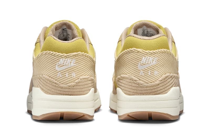 Nike Air Max 1 "Buff Gold" Surfaces in Corduroy Buff Gold/Hemp-Sesame-Gum Medium Brown swoosh classic swoosh shoe