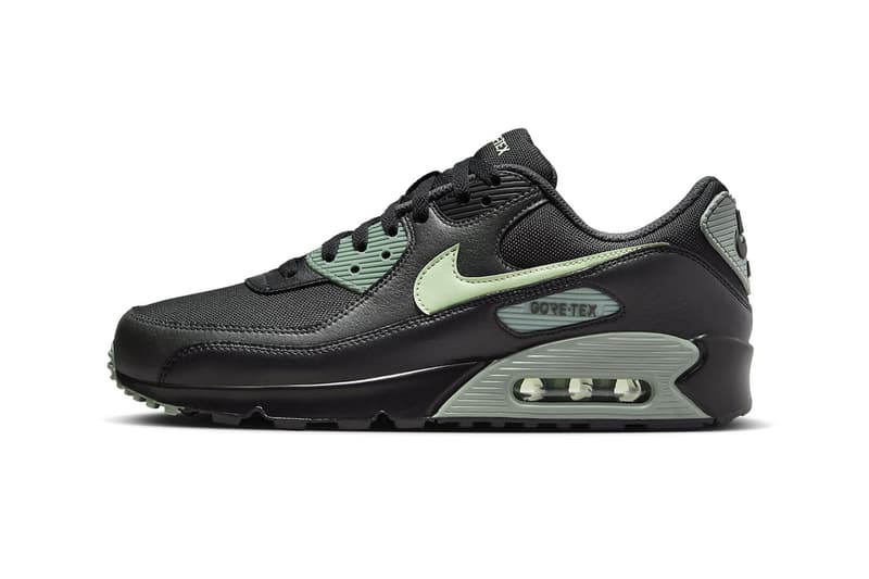 Nike Air Max 90 Gore-Tex Surfaces in Black and Honeydew FD5810-001 Black/Anthracite-Mica Green-Honeydew october release weather proof rain waterproof