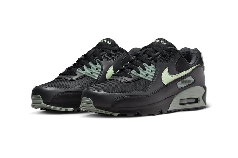 Nike Air Max 90 Gore-Tex Surfaces in Black and Honeydew FD5810-001 Black/Anthracite-Mica Green-Honeydew october release weather proof rain waterproof