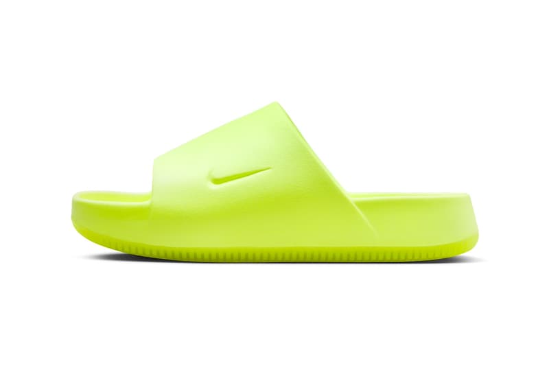 Official Look at the Nike Calm Slide "Volt" FD4116-700 flip flops sandals summer neon yellow electric yellow