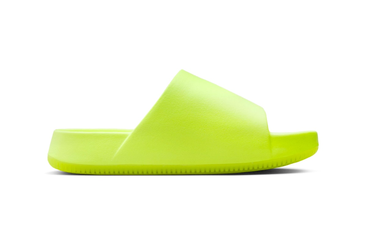 Official Look at the Nike Calm Slide "Volt" FD4116-700 flip flops sandals summer neon yellow electric yellow