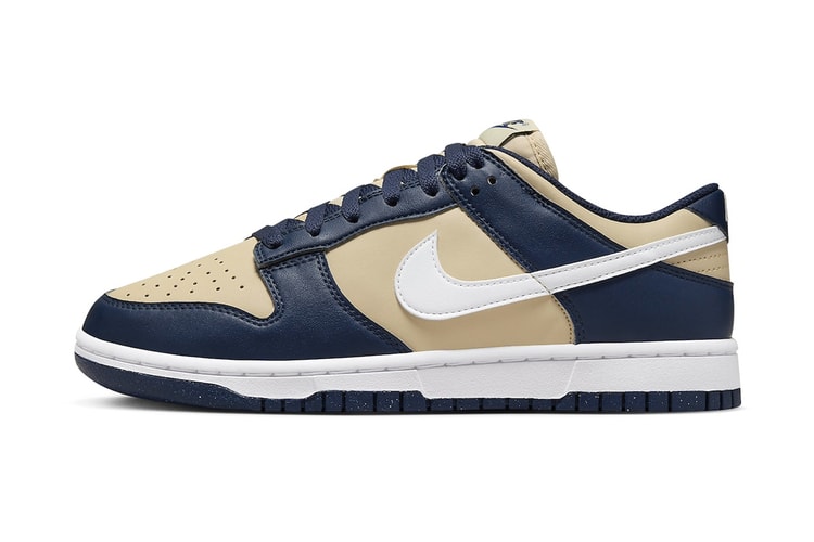 Nike Delivers Sustainable Dunk Low Next Nature in “Midnight Navy/Team Gold”