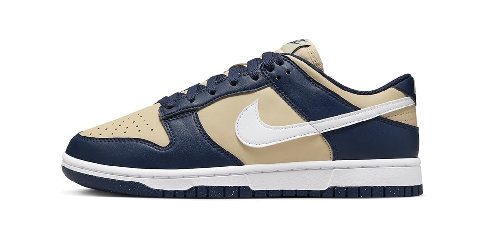 Nike Delivers Sustainable Dunk Low Next Nature in “Midnight Navy/Team Gold”