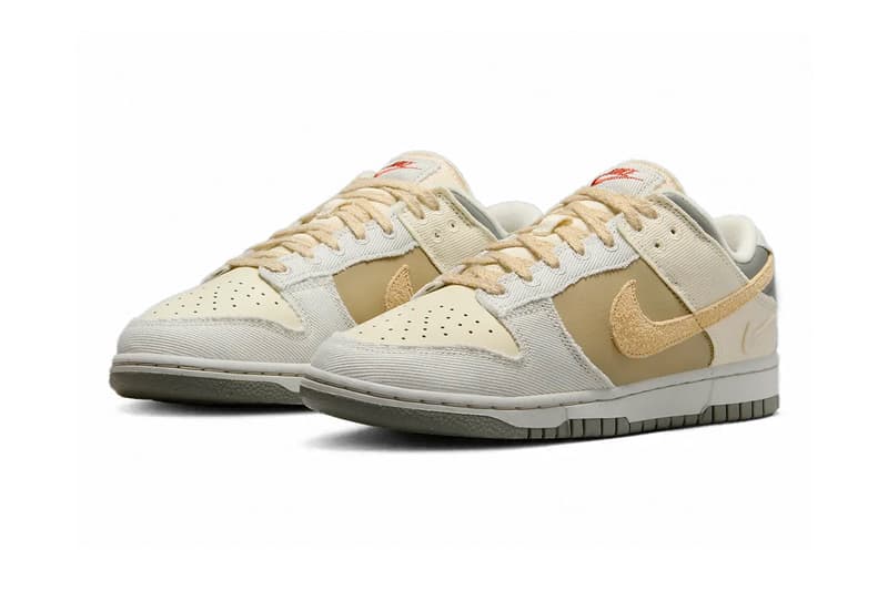 Nike Dunk Low "Sesame/Alablaster" FZ4341-100 Release Info swoosh low top leather suede canvas earthy tones