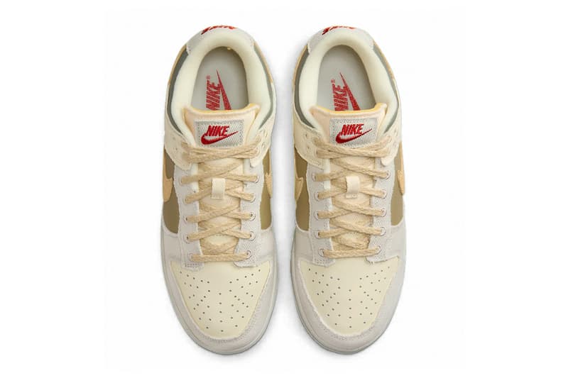 Nike Dunk Low "Sesame/Alablaster" FZ4341-100 Release Info swoosh low top leather suede canvas earthy tones