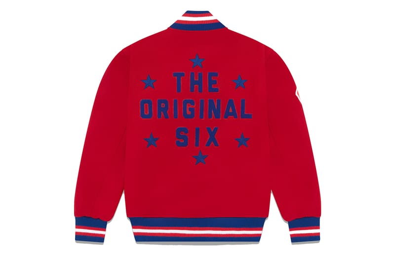 OVO's Original Six NHL Capsule is Cold Boston Bruins, Chicago Blackhawks, Detroit Red Wings, Montreal Canadiens, New York Rangers and Toronto Maple Leafs stanley cup championship tie max domi chris chelios hoodie varsity jacket sports apparel merch collab beanie hat