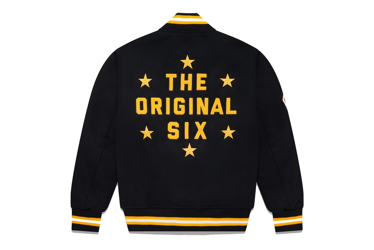 OVO's Original Six NHL Capsule is Cold Boston Bruins, Chicago Blackhawks, Detroit Red Wings, Montreal Canadiens, New York Rangers and Toronto Maple Leafs stanley cup championship tie max domi chris chelios hoodie varsity jacket sports apparel merch collab beanie hat