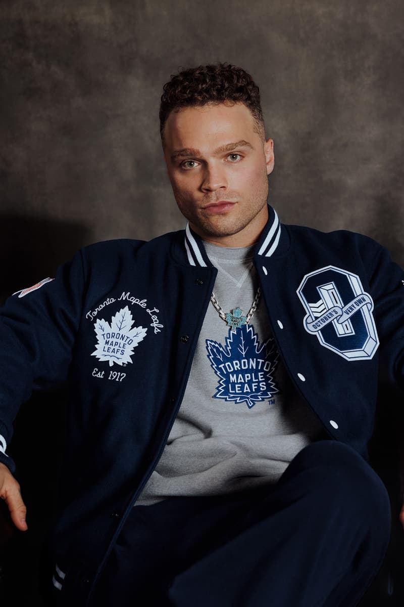 OVO's Original Six NHL Capsule is Cold Boston Bruins, Chicago Blackhawks, Detroit Red Wings, Montreal Canadiens, New York Rangers and Toronto Maple Leafs stanley cup championship tie max domi chris chelios hoodie varsity jacket sports apparel merch collab beanie hat