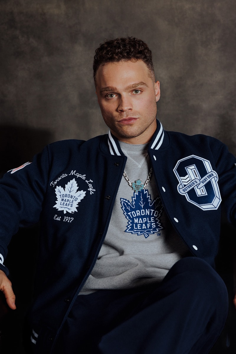 OVO's Original Six NHL Capsule is Cold Boston Bruins, Chicago Blackhawks, Detroit Red Wings, Montreal Canadiens, New York Rangers and Toronto Maple Leafs stanley cup championship tie max domi chris chelios hoodie varsity jacket sports apparel merch collab beanie hat