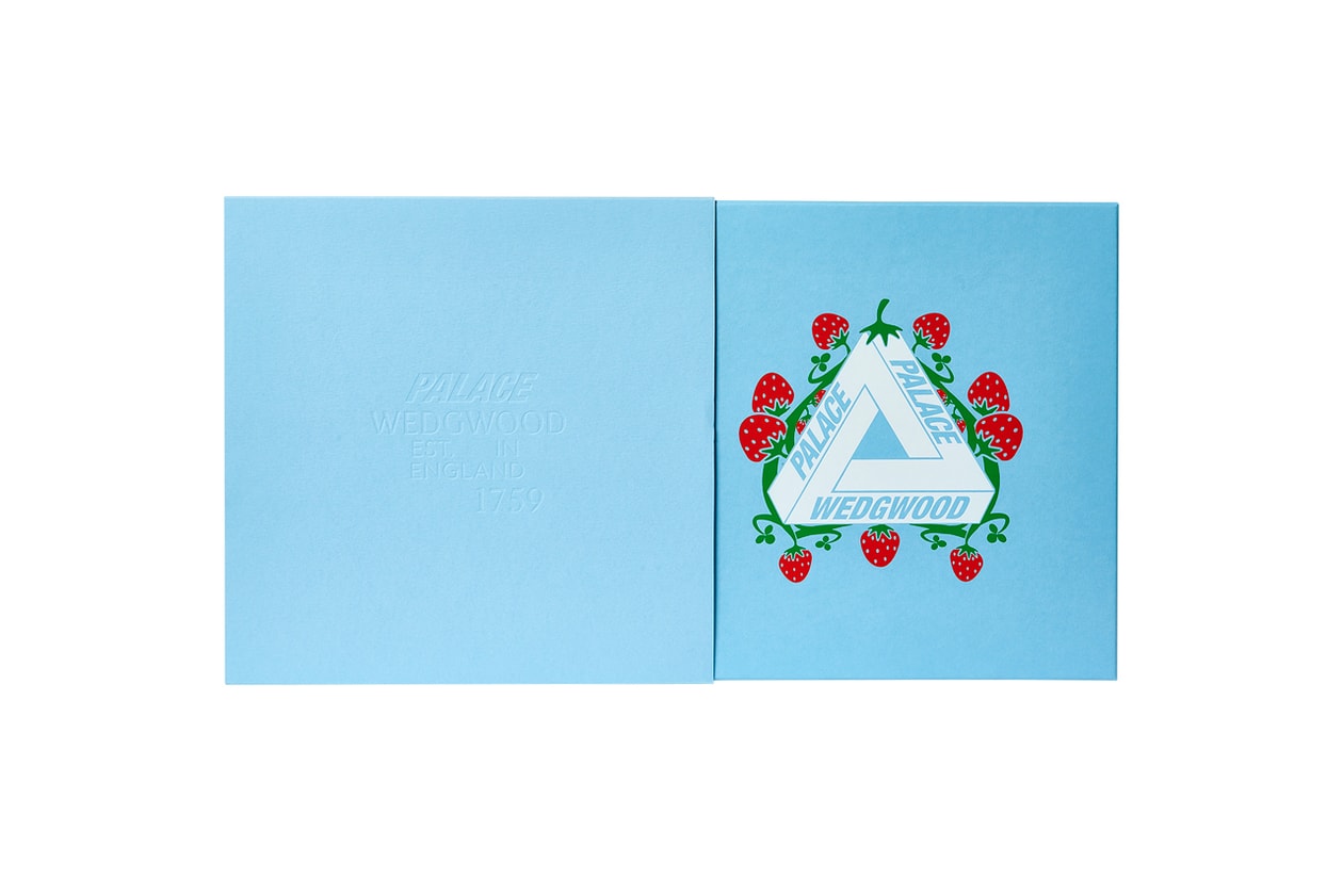 palace skateboards wedgwood tea set cup saucer plate teapot skate deck strawberry blue white official release date info photos price store list buying guide