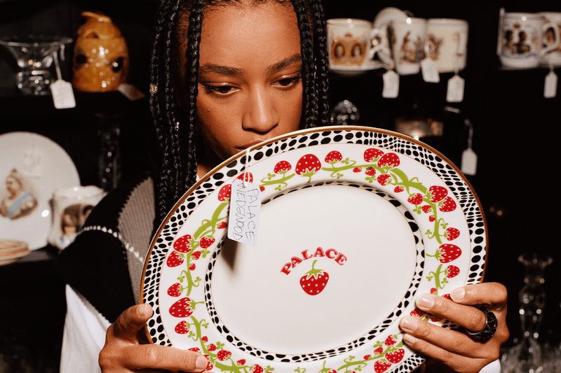 palace skateboards wedgwood tea set cup saucer plate teapot skate deck strawberry blue white official release date info photos price store list buying guide