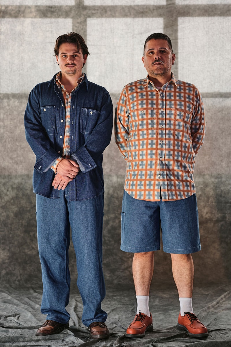 Randy's Garments Looks to Intentional Patterning For FW23 Fall/Winter 2023 twill wool fabric plaid pattern workwear elevated work jacket outwear overshirt functional apparel skate streetwear nyc garment district new york city 