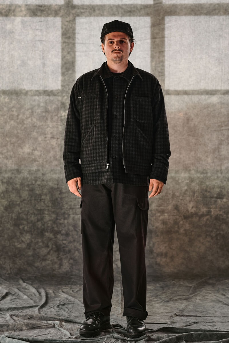 Randy's Garments Looks to Intentional Patterning For FW23 Fall/Winter 2023 twill wool fabric plaid pattern workwear elevated work jacket outwear overshirt functional apparel skate streetwear nyc garment district new york city 