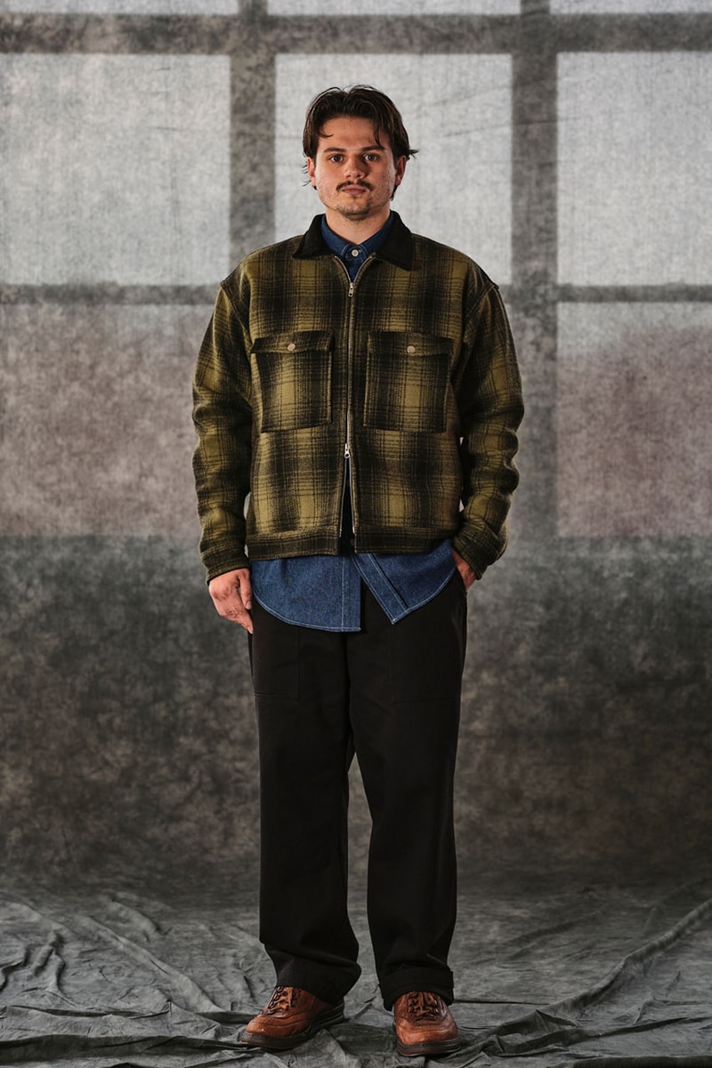 Randy's Garments Looks to Intentional Patterning For FW23 Fall/Winter 2023 twill wool fabric plaid pattern workwear elevated work jacket outwear overshirt functional apparel skate streetwear nyc garment district new york city 