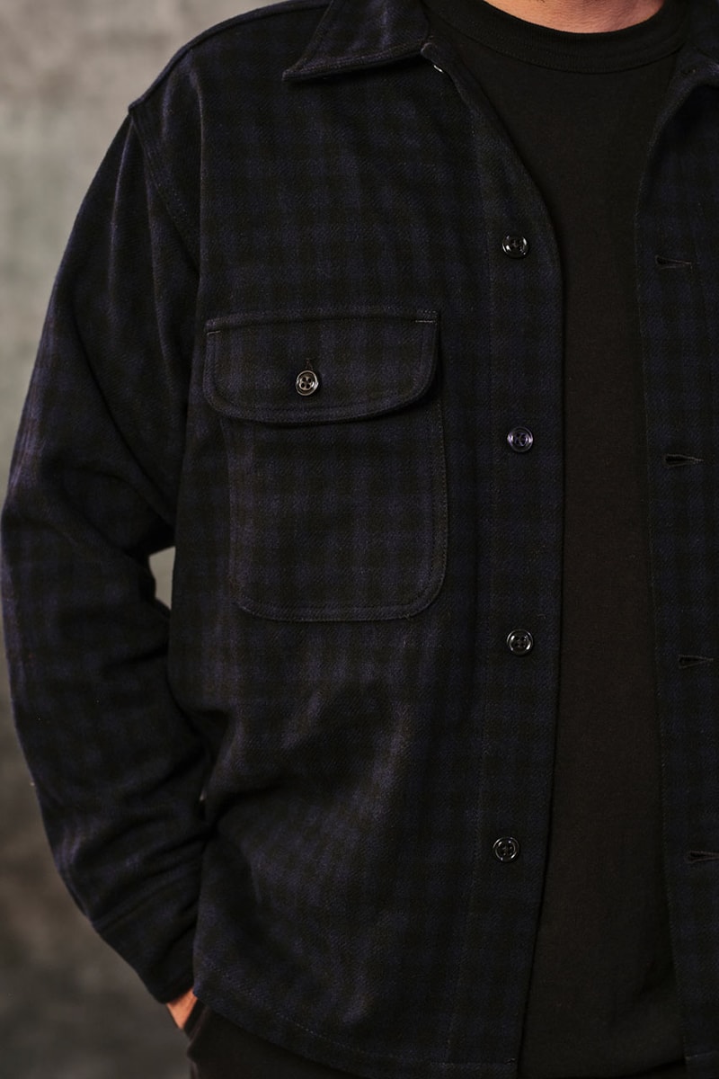 Randy's Garments Looks to Intentional Patterning For FW23 Fall/Winter 2023 twill wool fabric plaid pattern workwear elevated work jacket outwear overshirt functional apparel skate streetwear nyc garment district new york city 