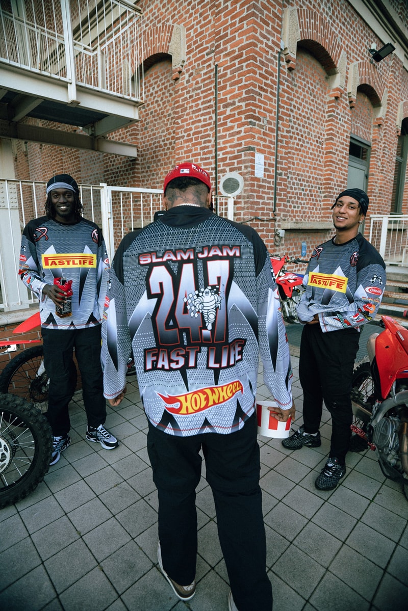 Slam Jam Italian Label 24.7 Fastlife Y2K-Inspired Motoshirt ripoff culture logos brands michellin man marshmellow hot wheels flame stores