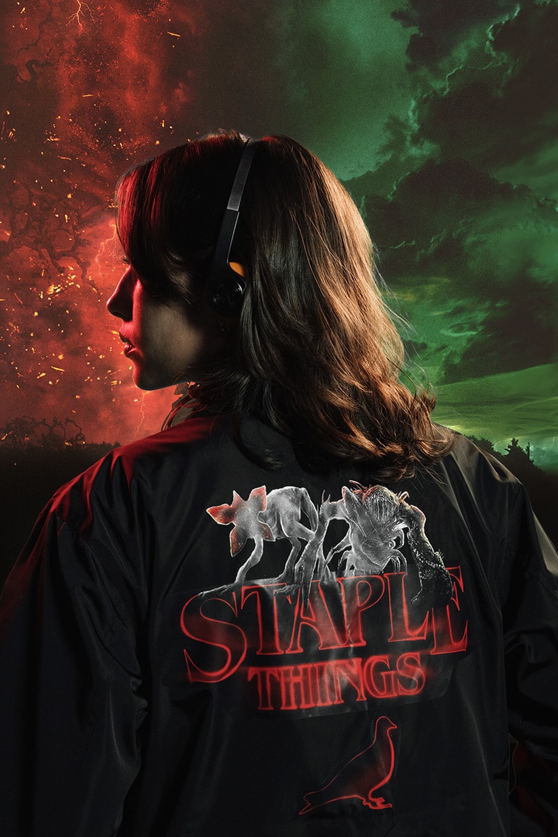 STAPLE Comes Together With Netflix on a New 'Stranger Things' Collaboration eleven millie bobby brown hawkins national laboratory staplepigeon jeffstaple monster scharacters