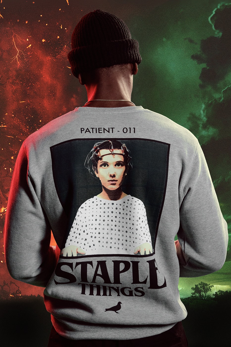STAPLE Comes Together With Netflix on a New 'Stranger Things' Collaboration eleven millie bobby brown hawkins national laboratory staplepigeon jeffstaple monster scharacters