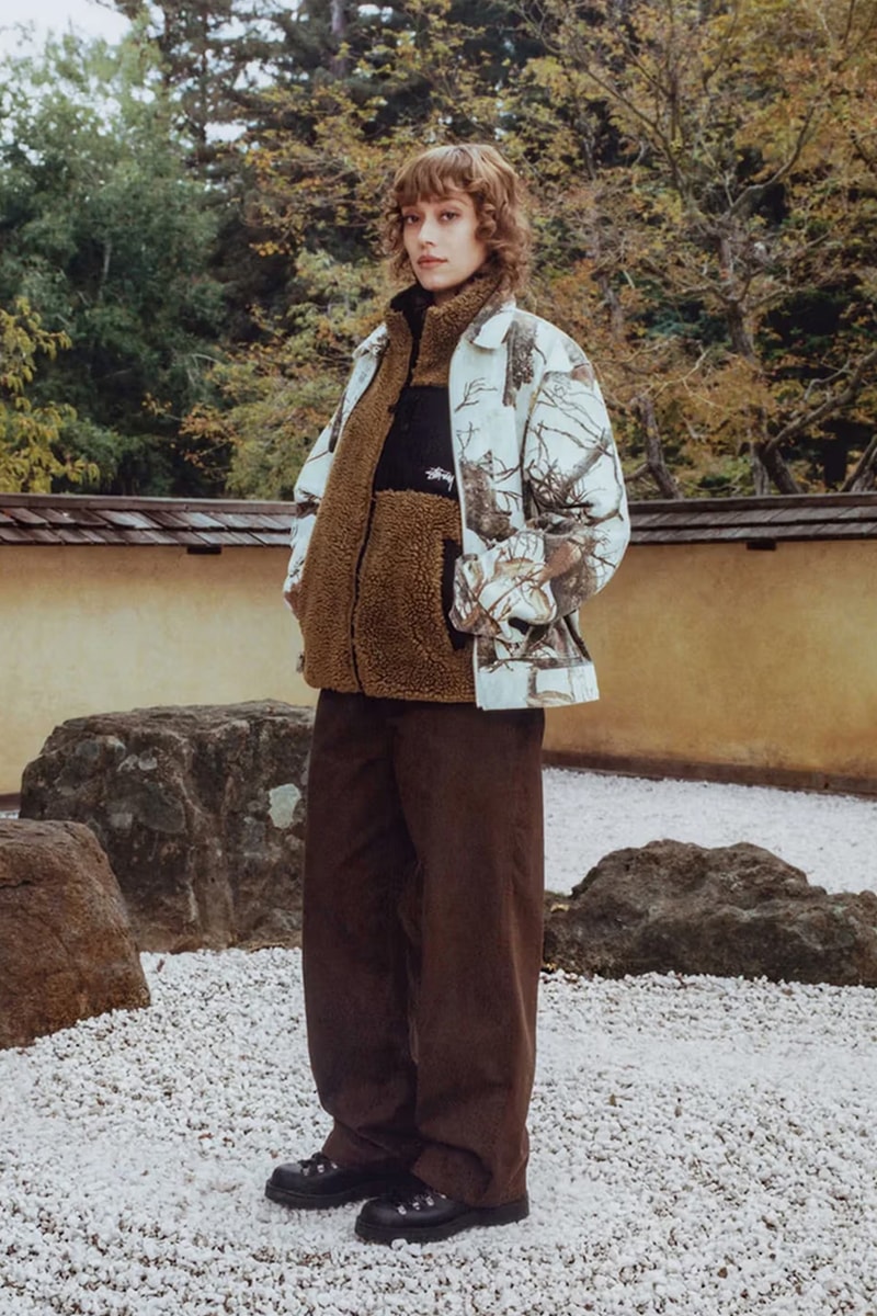 Stüssy Drops Holiday 2023 Collection Lookbooks japan zen garden fleece trousers bomber jackets skatewear cargo chore jacket 