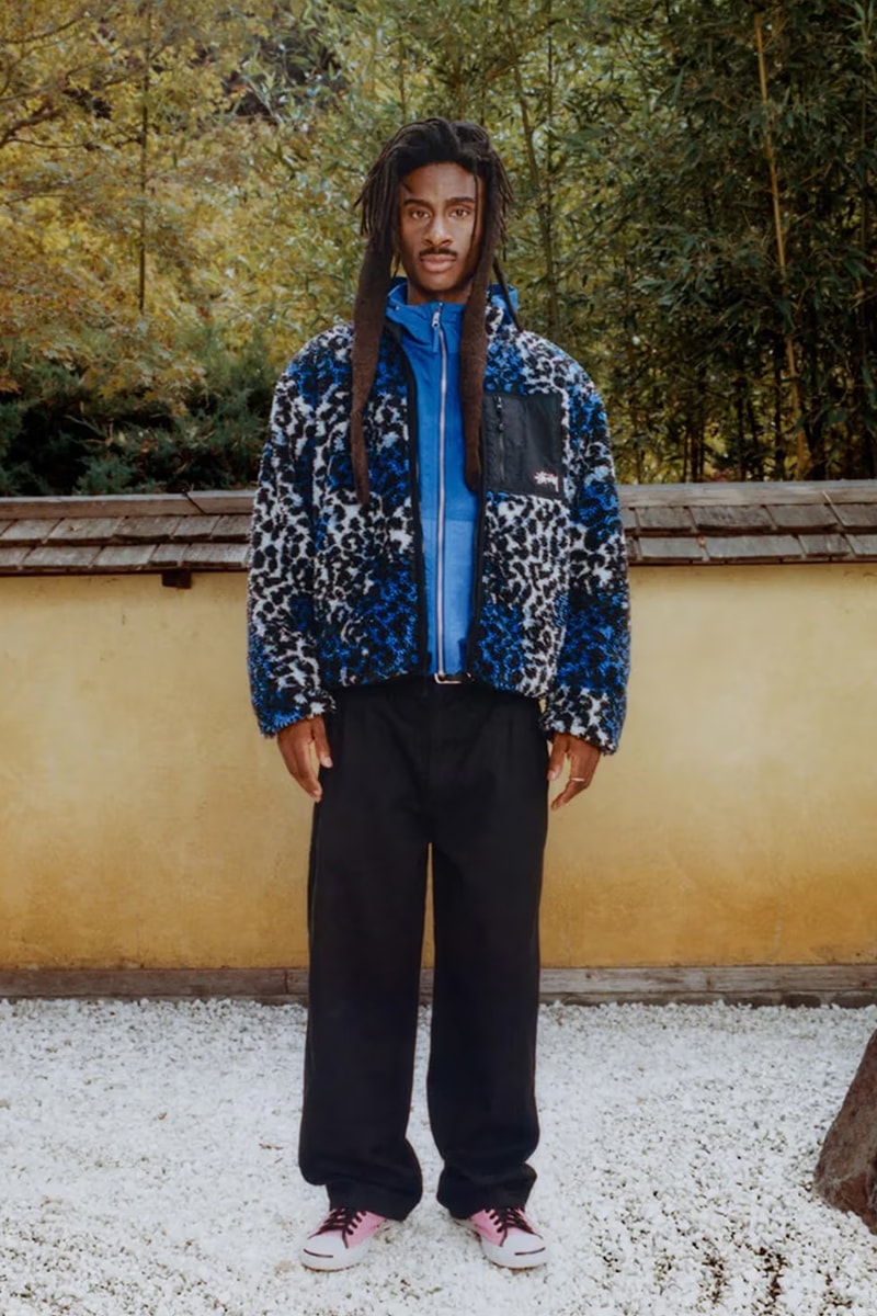 Stüssy Drops Holiday 2023 Collection Lookbooks japan zen garden fleece trousers bomber jackets skatewear cargo chore jacket 