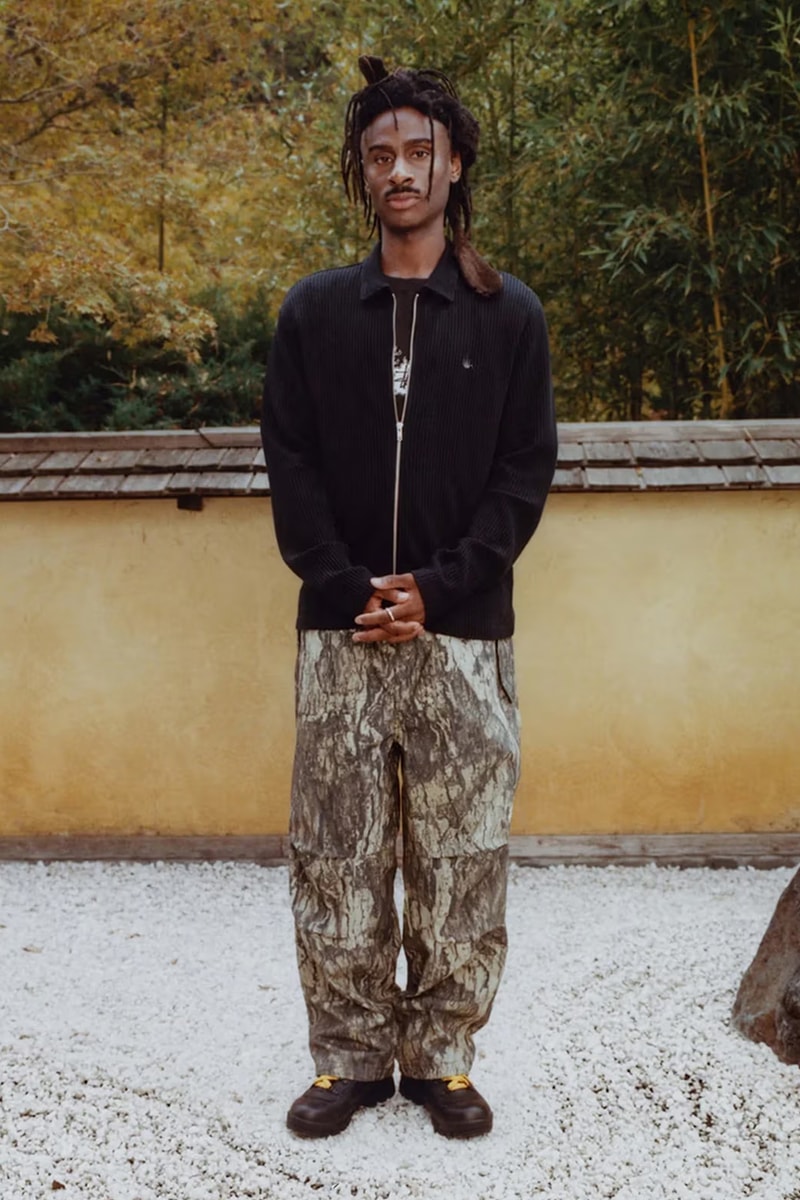Stüssy Drops Holiday 2023 Collection Lookbooks japan zen garden fleece trousers bomber jackets skatewear cargo chore jacket 