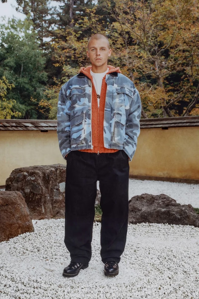 Stüssy Drops Holiday 2023 Collection Lookbooks japan zen garden fleece trousers bomber jackets skatewear cargo chore jacket 